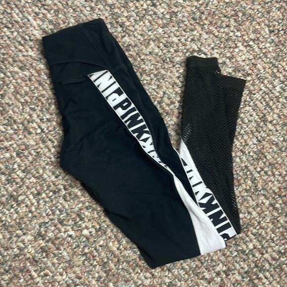 Pink black white and mesh leggings in size xs - Picture 6 of 6